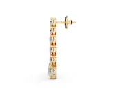 Heart Lab-Grown Diamond Graduated Linear Drop Earrings | Six Stacked Hearts | Yellow Gold