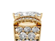 Marquise Vintage Milgrain Pave Engagement Ring Setting | Crescent Side Rows | Yellow Gold