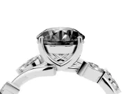 Round Twisted Vine Engagement Ring Setting for a Black Center | Marquise Side Stones | White Gold