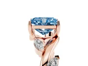 Radiant Cut Twisted Vine Engagement Ring Setting for a Fancy Blue Lab-Grown Diamond | Rose Gold