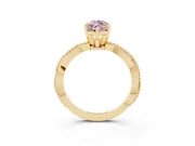 Marquise Twisted Solitaire Engagement Ring Setting for a Fancy Pink Lab-Grown Diamond | Yellow Gold