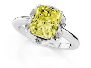 Radiant Cut Petal Halo Engagement Ring Setting for a Fancy Yellow Lab-Grown Diamond | Sterling Silver