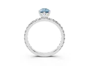 Pear-Shaped Pavé Engagement Ring Setting for a Fancy Blue Lab-Grown Diamond | Platinum