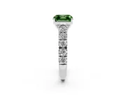 Asscher Cut Engagement Ring Setting for a Fancy Green Lab-Grown Diamond | White Gold - Design NV-24643