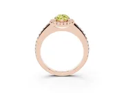 Marquise Pave Halo Engagement Ring Setting for a Fancy Yellow Lab-Grown Diamond | Pave Band | Rose Gold