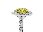 Heart-Shaped Raised Halo Engagement Ring Setting for a Fancy Yellow Lab-Grown Diamond | White Gold