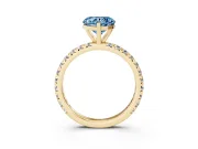 Heart-Shaped Pavé Engagement Ring Setting for a Fancy Blue Lab-Grown Diamond | Yellow Gold
