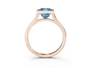 Princess Cut Bezel Engagement Ring Setting for a Fancy Blue Lab-Grown Diamond | Rose Gold