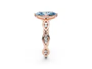 Marquise Twisted Infinity Engagement Ring Setting for a Fancy Blue Lab-Grown Diamond | Rose Gold