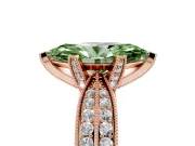 Marquise Milgrain Solitaire Engagement Ring Setting for a Fancy Green Lab-Grown Diamond | Rose Gold