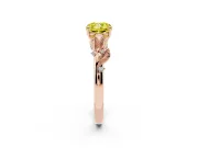 Cushion Cut Leaf Solitaire Engagement Ring Setting for a Fancy Yellow Lab-Grown Diamond | Rose Gold