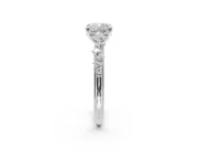 Cushion Cut Solitaire Engagement Ring Setting | Graduated Scattered Accents | Platinum