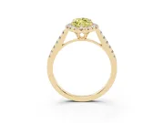 Marquise Raised Halo Engagement Ring Setting for a Fancy Yellow Lab-Grown Diamond | Yellow Gold