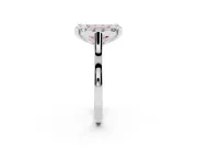 Emerald Cut Claw Corner Halo Engagement Ring Setting for a Fancy Pink Lab-Grown Diamond | Slim Plain Band | Platinum
