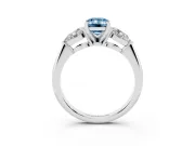 Emerald Cut 3-Stone Engagement Ring Setting for a Fancy Blue Lab-Grown Diamond | White Gold
