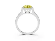 Round Halo Engagement Ring Setting for a Fancy Yellow Lab-Grown Diamond | Platinum - Design NV-24729