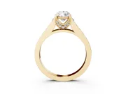 Pear-Shaped Graduated Pavé Solitaire Engagement Ring Setting | Wide Pavé Row Band | Yellow Gold