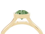 Pear-Shaped Bezel Engagement Ring Setting for a Fancy Green Lab-Grown Diamond | Yellow Gold