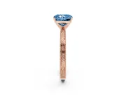 Radiant Cut Engraved Engagement Ring Setting for a Fancy Blue Lab-Grown Diamond | Rose Gold
