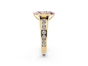 Marquise Half Bezel Engagement Ring Setting for a Fancy Pink Lab-Grown Diamond | Yellow Gold