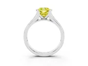 Cushion Cut Half Bezel Engagement Ring Setting for a Fancy Yellow Lab-Grown Diamond | Sterling Silver