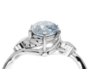 Marquise Leaf Bypass Solitaire Engagement Ring Setting for a Fancy Blue Lab-Grown Diamond | Platinum