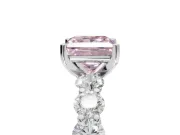 Princess Cut Engagement Ring Setting for a Fancy Pink Lab-Grown Diamond | White Gold - Design NV-24455