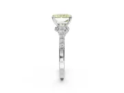 Radiant Cut Pavé Engagement Ring Setting for a Fancy Yellow Lab-Grown Diamond | Crossover Gallery | Sterling Silver