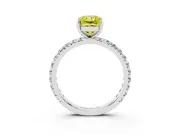 Radiant Cut Pavé Engagement Ring Setting for a Fancy Yellow Lab-Grown Diamond | White Gold