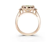 Cushion Cut Halo Engagement Ring Setting for a Fancy Yellow Lab-Grown Diamond | Graduated Channel Band | Rose Gold