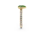 Pear-Shaped Pavé Engagement Ring Setting for a Fancy Green Lab-Grown Diamond | Yellow Gold