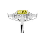 Round Engagement Ring Setting for a Fancy Yellow Lab-Grown Diamond | Sterling Silver - Design NV-24790