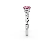Round Vine Engagement Ring Setting for a Fancy Pink Lab-Grown Diamond | White Gold