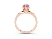 Radiant Cut Tapered Solitaire Engagement Ring Setting for a Fancy Pink Lab-Grown Diamond | Claw Prong Head | Rose Gold