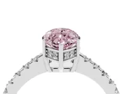 Marquise Hidden Halo Solitaire Engagement Ring Setting for a Fancy Pink Lab-Grown Diamond | Shared Prong Band | Platinum