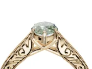 Marquise Vintage Engagement Ring Setting for a Fancy Green Lab-Grown Diamond | Yellow Gold - Design NV-24644