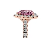 Heart-Shaped Raised Halo Engagement Ring Setting for a Fancy Pink Lab-Grown Diamond | Rose Gold