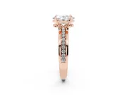 Oval Channel Set Solitaire Engagement Ring Setting | Rope Collar Head | Rose Gold