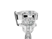 Pear-Shaped Three Stone Engagement Ring Setting | Tapered Pave Band | White Gold