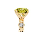 Heart-Shaped Station Engagement Ring Setting for a Fancy Yellow Lab-Grown Diamond | Yellow Gold