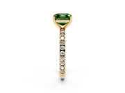 Asscher Cut Pavé Engagement Ring Setting for a Fancy Green Lab-Grown Diamond | Yellow Gold