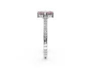 Emerald Cut Vintage Cathedral Engagement Ring Setting for a Fancy Pink Lab-Grown Diamond | Carved Band | Platinum
