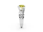Heart-Shaped Graduated Bypass Engagement Ring Setting for a Fancy Yellow Lab-Grown Diamond | Split Shank | Platinum