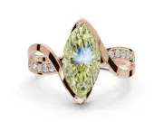 Marquise Bypass Solitaire Engagement Ring Setting for a Fancy Yellow Lab-Grown Diamond | Pavé Strands | Rose Gold