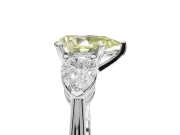 Pear-Shaped 3-Stone Engagement Ring Setting for a Fancy Yellow Lab-Grown Diamond | Platinum