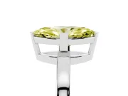 Fancy Yellow Marquise Cut Diamond Solitaire Ring Set in White gold with Prong Head and Smooth Polished Band