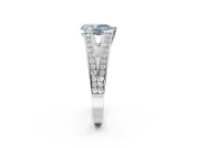 Pear-Shaped Split Shank Pavé Engagement Ring Setting for a Fancy Blue Lab-Grown Diamond | Platinum
