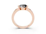 Heart-Shaped Tension Style Engagement Ring Setting for a Black Center | Rose Gold