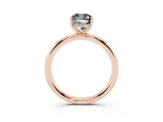 Cushion Cut Hidden Halo Engagement Ring Setting for a Black Center | Thin Plain Band | Rose Gold