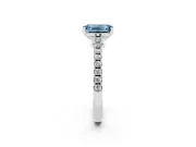 Emerald Cut Pavé Engagement Ring Setting for a Fancy Blue Lab-Grown Diamond | Sterling Silver - Design NV-24454